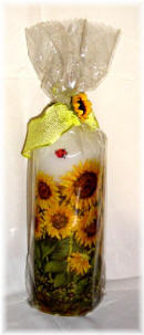 Candle Dcoupage "sunflowers"