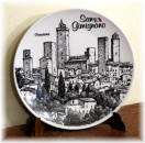 Ceramic plate San Gimignano "black/white"