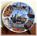 Ceramic plate San Gimignano "collage"