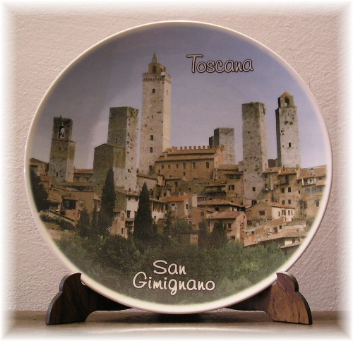 Piatto in ceramica San Gimignano "panorama"