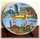 Piatto ceramica Toscana "acquarello"