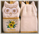 Glove Owl with Lace Sunflowers