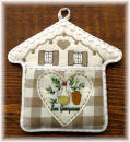 Pot Holder House with pocket and Lace white squares