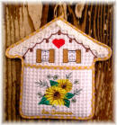 Pot Holder House with pocket and Lace sunflowers