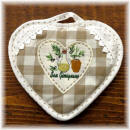 Pot Holder Heart with Lace white squares