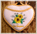 Pot Holder Heart with pocket sunflowers