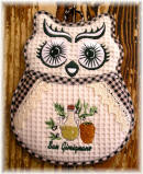 Pot Holder Owl with pocket and Lace oil