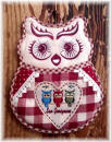 Pot Holder Owl with pocket and Lace red squares