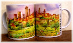 Ceramic cup San Gimignano "watercolour sunflowers"