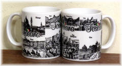 Ceramic cup Tuscany "black/white ink"